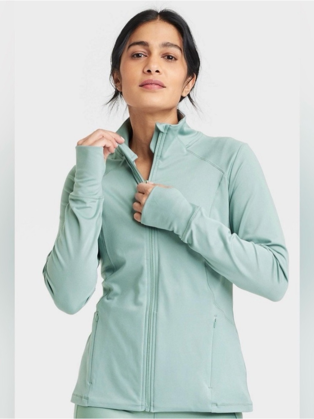 All in Motion Women's Full Zip Jacket -  Sage Green 1X
